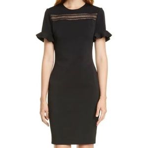 NWT Ted Baker Black Lace Top Pencil Dress